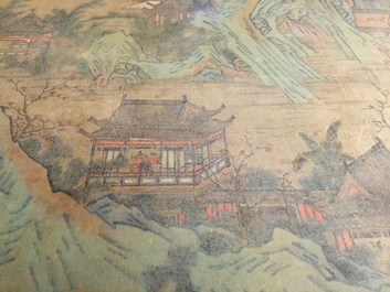 A large Chinese landscape painting