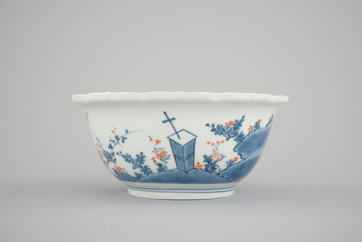 A fine Japanese porcelain Kakiemon bowl, 18th C.