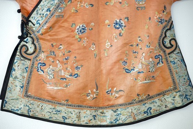 A Chinese silk embroidered child's robe, 19th C.