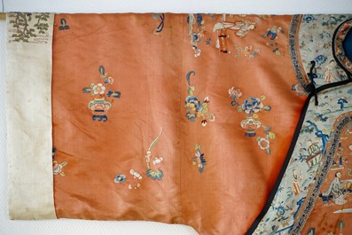 A Chinese silk embroidered child's robe, 19th C.