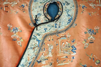 A Chinese silk embroidered child's robe, 19th C.