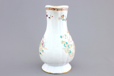 A fine Chinese famille rose and gilt export porcelain jug, Qianlong, 18th C.