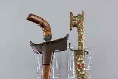 Four Indonesian Keris with ivory and silver, 19th C.