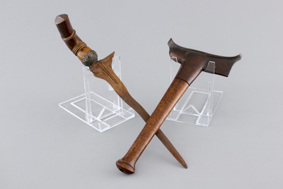 Four Indonesian Keris with ivory and silver, 19th C.