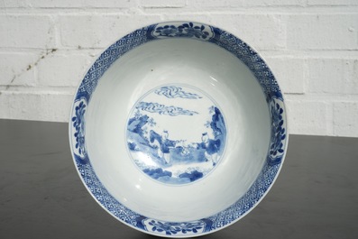 A blue and white Chinese porcelain bowl with &quot;Long Elizas&quot;, Kangxi, ca. 1700