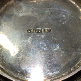 An open-worked Chinese silver dragon bowl, Wang Hing, China, 19th C.