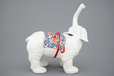 A Samson porcelain Kakiemon style elephant, Paris, 19th C.