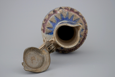 A Westerwald pewter-mounted jug, 17th C.