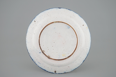 A blue and white English Delftware dish, Bristol, 18th C.