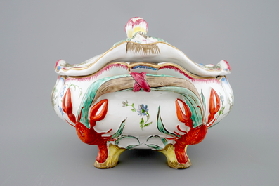 A tureen and cover in French faience, in the style of Robert, Marseille, ca. 1860