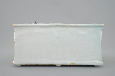 A blue and white Brussels faience ink stand, 18th C.