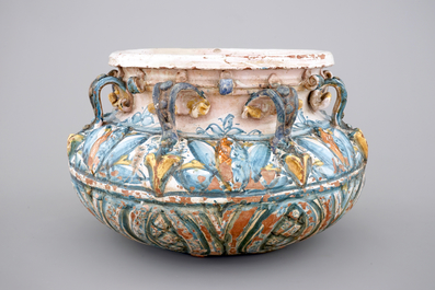 A polychrome relief-decorated basin, Winterthur, Switzerland, 16th C.