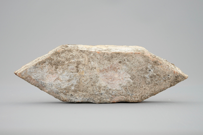 A hexagonal Italian tile with a bird, 16th C.