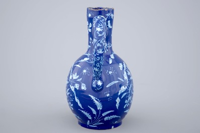 A Dutch Delft &quot;Bleu Persan&quot; decorated jug, ca. 1700