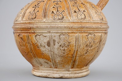 A fine bulbous stoneware jug, Raeren, 16/17th C.