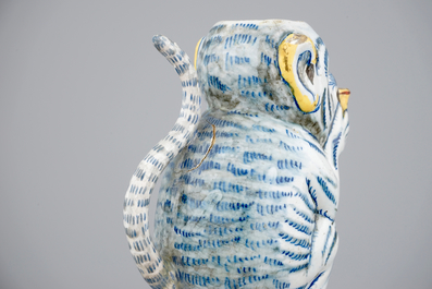 A polychrome Dutch Delft monkey-shaped jug, 18th C.