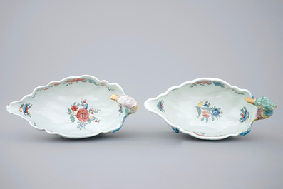 A pair of duck-shaped sauce boats, Italy, Faenza, 18th C.