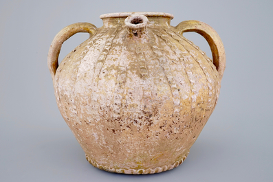 A very early Andenne proto-stoneware spouted jug, 13th C.