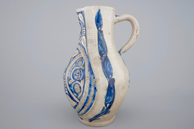 A massive Westerwald jug with incised decoration, 18th C.