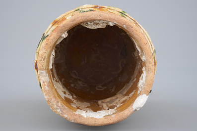 A late Byzantine earthenware sgraffiato albarello, Cyprus, 13/14th C.