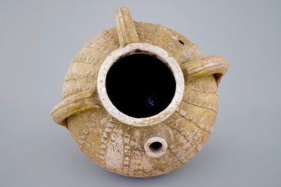 A very early Andenne proto-stoneware spouted jug, 13th C.