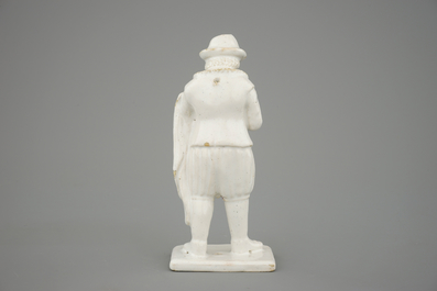 A white Delft figure of Pantaloon from the Commedia Dell' Arte, 18th C.