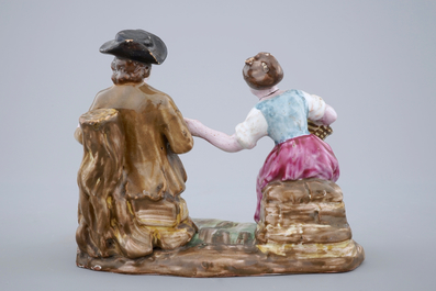A French faience group, Luneville, 18th C.