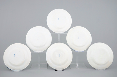A set of 12 blue and white Dutch Delft month plates, 19th C.