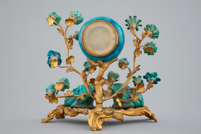 A Louis XV style ormolu-mounted clock with Samson porcelain group, 19th C.