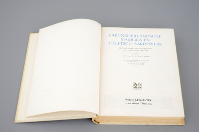 Deux publications sur les fa&iuml;ences de Delft, incl. Havard, Histoire de la fa&iuml;ence de Delft, 1878