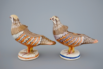 A pair of Spanish bird-shaped tureens, Alcora, 18th C.