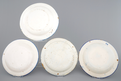 A set of seven Spanish Talavera pottery plates, 19th C.