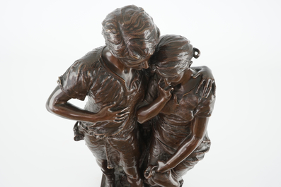 Henri Louis Levasseur (1853-1934), Un couple amoureux, groupe en bronze