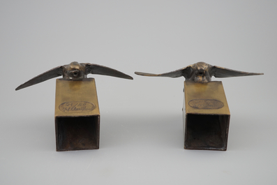 Jef Claerhout (1937), deux oiseaux en bronze, num. 20 &amp; 21/33