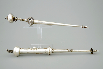 Two silver ritual thora pointers or yads, Russia, 19th C.