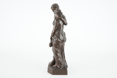 Henri Louis Levasseur (1853-1934), A loving couple, bronze group