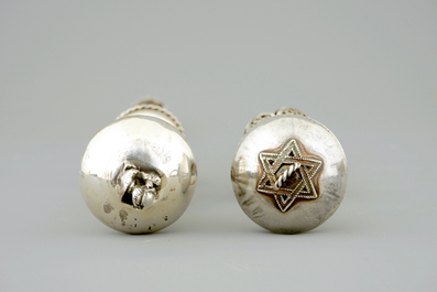 Twee zilveren thora-aanwijzers of jats, Rusland, 19e eeuw