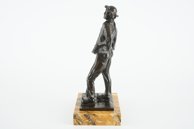 Marc Colmant (1898-1962), A resting farmer, bronze figure