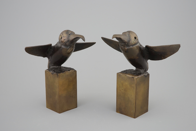 Jef Claerhout (1937), twee bronzen vogels, genum. 20 &amp; 21/33