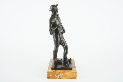 Marc Colmant (1898-1962), A resting farmer, bronze figure