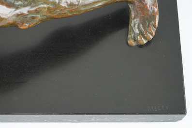 Alexandre Kelety (1918-1940), A falconer, bronze on marble base