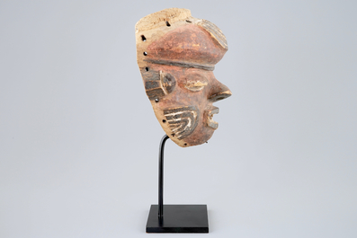 An African carved wooden &quot;Mbuya&quot; mask, Western Pende, Congo