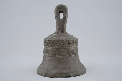 An inscribed bronze bell, dated 1662, probably French