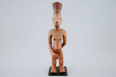 Een Afrikaans houten beeld, Mangbetu, Congo
