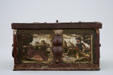 Un coffret de corsaire en fer forg&eacute; et peint, Nuremberg, 16/17&egrave;me