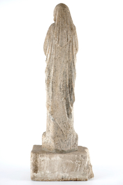 A tall sandstone carving depicting Mary, The Low Countries, 16/17th C.