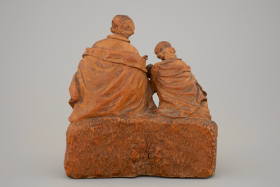 A fine boxwood sculpture of the Holy Family, 16/17th C.
