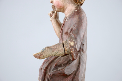 A carved and painted wood figure of the &quot;Infant Jesus of Prague&quot;, 18th C.