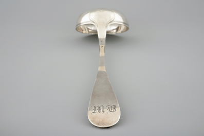 A fine silver ladle, with year mark of 1787