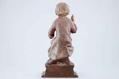 A carved and painted wood figure of the &quot;Infant Jesus of Prague&quot;, 18th C.